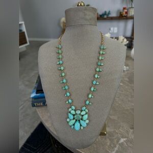 KATE SPADE ♤ NEW YORK "MINTMULTI SEASTONE SPARKLE" NECKLACE like new turquoise